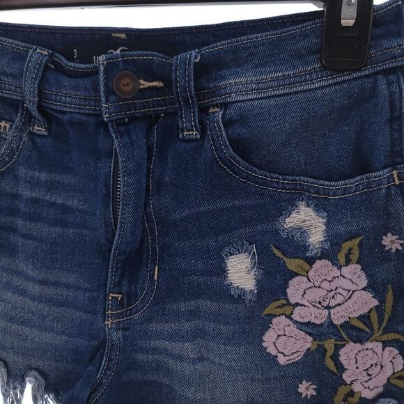 Hollister High Rise Vintage Stretch Floral Shorts Juniors Size 3 W26 - Picture 3 of 8